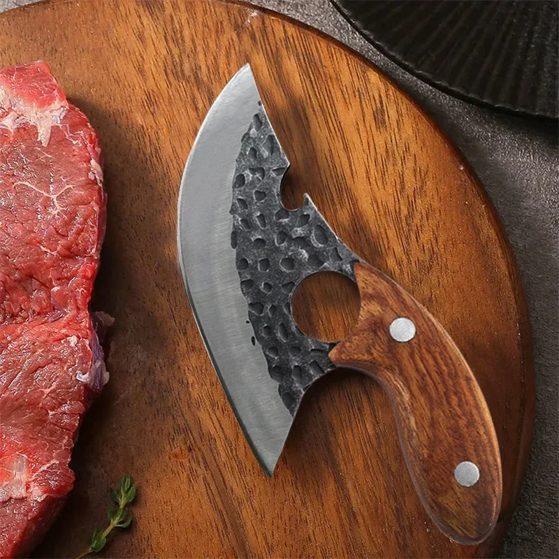 Coltello da cucina coltello forgiato a mano coltelli per la rimozione dell\'osso mannaia per carne coltello per frutta e verdura con guaina accessori