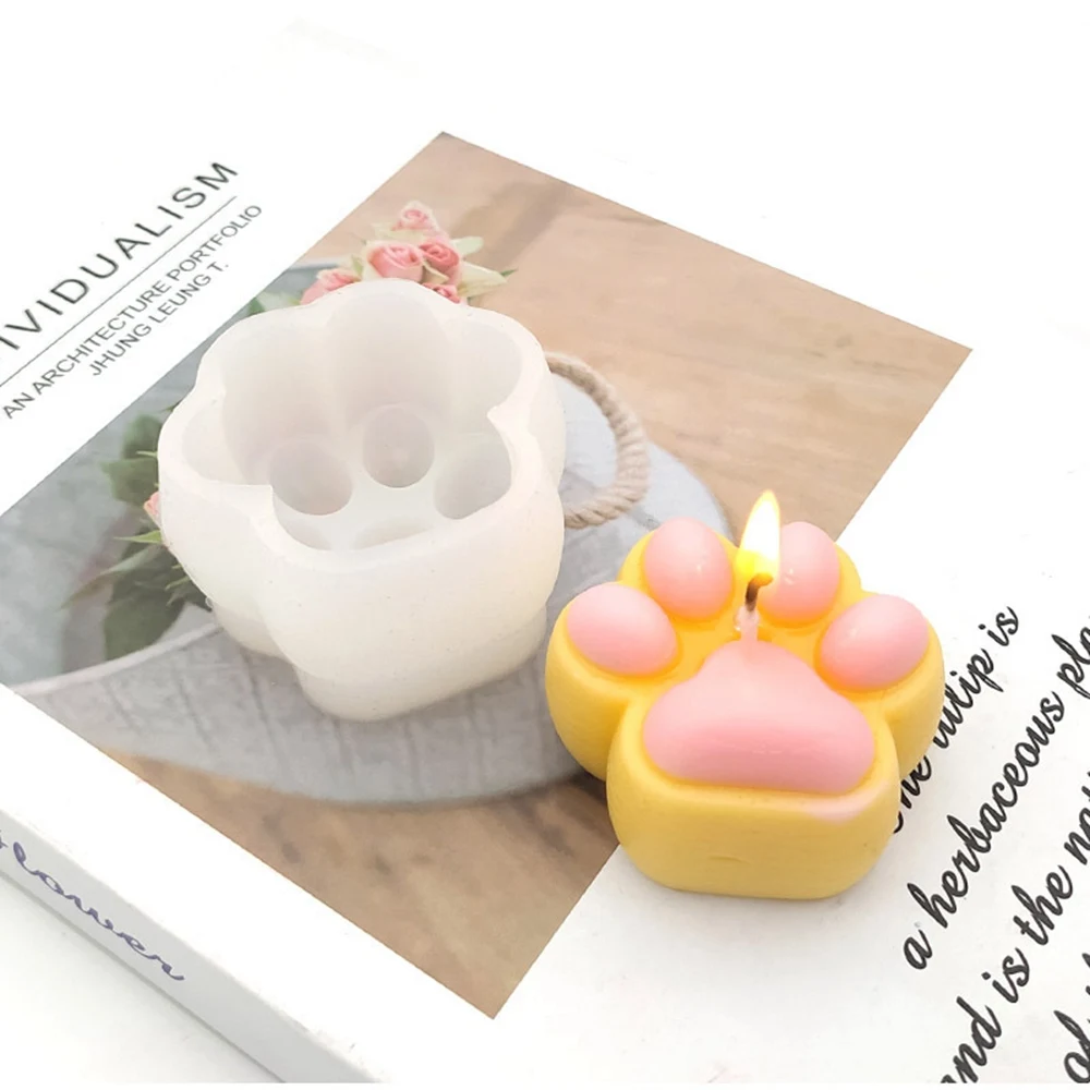 

Cute Cat Claw Mold Handmade DIY Aromatherapy Candle Craft Candle Silicone Mold Scented Making Tools 3D DIY Handmade Fragrance