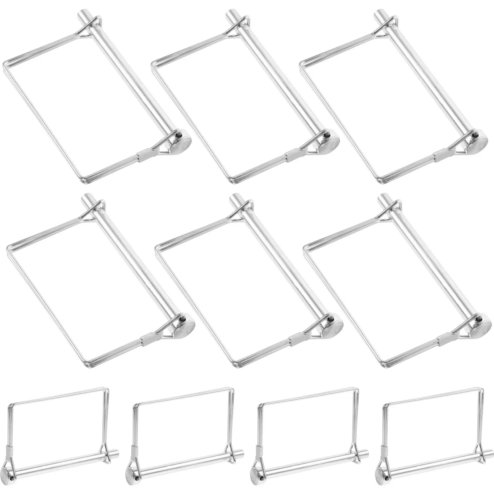 

10 шт. квадратных фиксаторов для прицепов, сверхмощные стопорные шпильки из нержавеющей стали для прицепных устройств, для буксировки прицепов, для обеспечения безопасности на дорогах