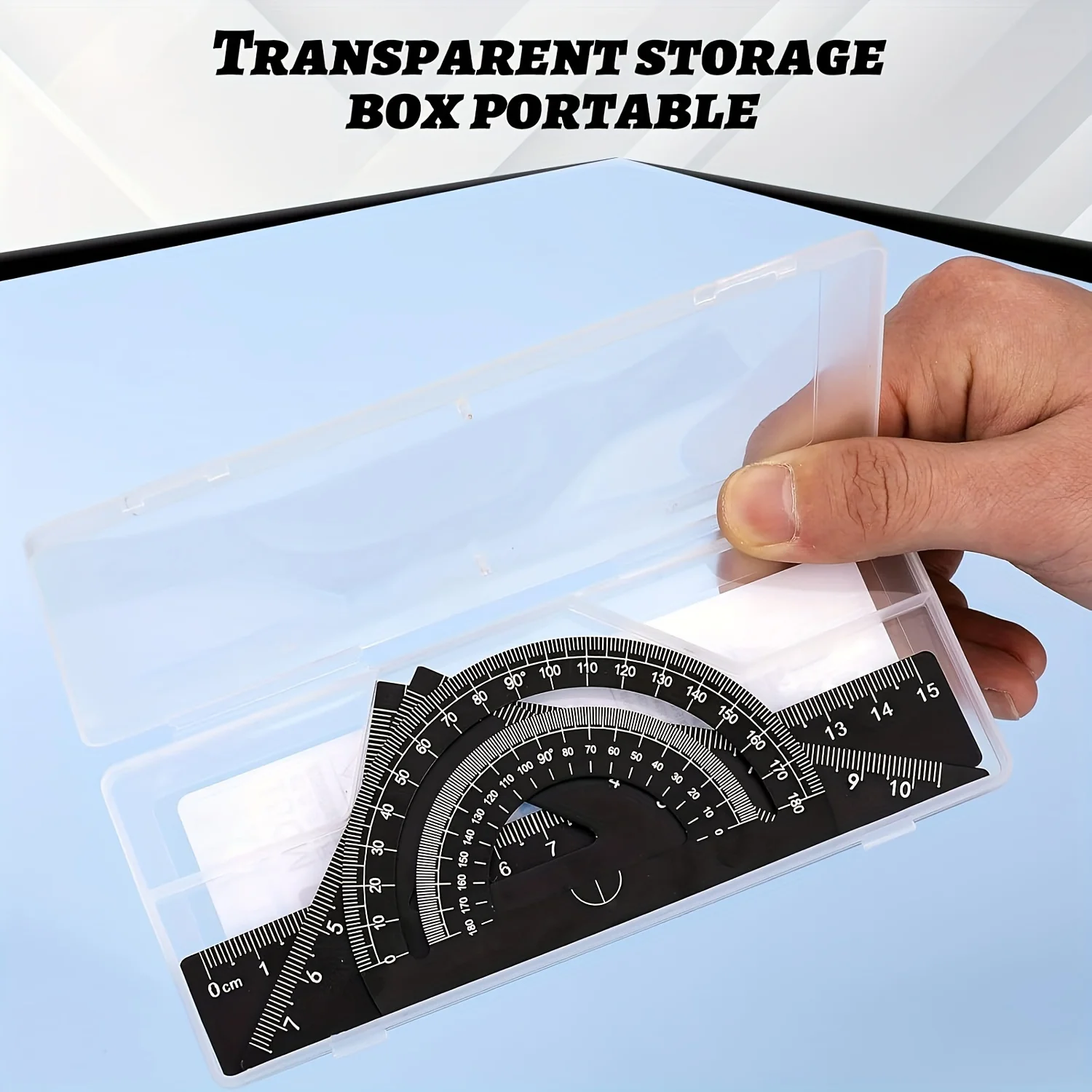 Aluminum Alloy Geometric Ruler Set, Math Triangle Protractor, Suitable for Drawing and Engineering Design