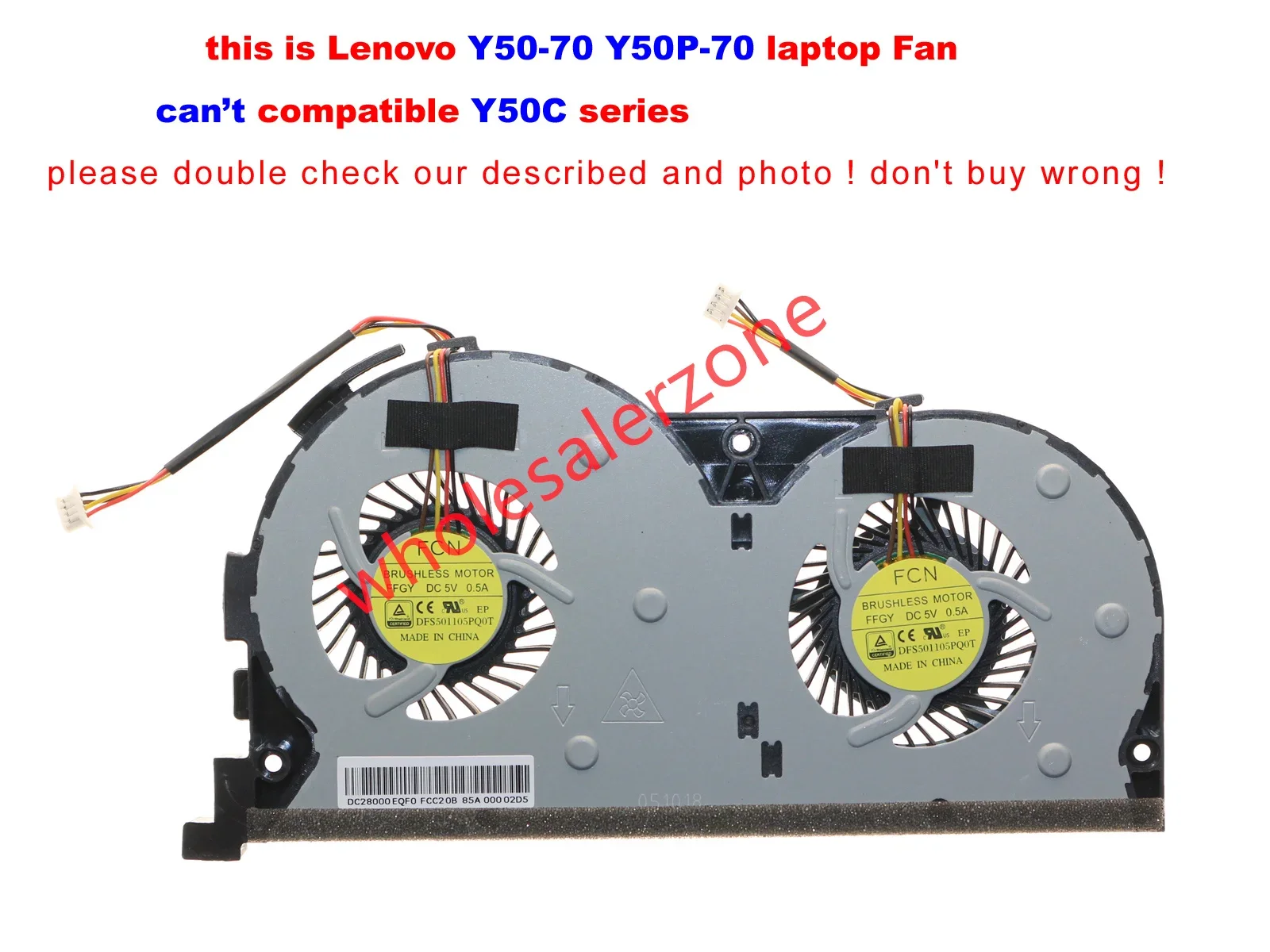 New Cpu Cooling Fan For Lenovo Y50-70 Y50-70A Y50P-70 Y50-70AM-ISE Y50-80 Y50P-80 laptop Fan DC28000EQF0 (cann't Y50C) view 5