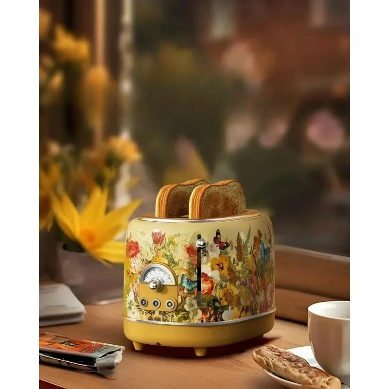 ad 2-Slice Retro Toaster, 3 Functions-Defrost/Reheat/Cancel, Removable Crumb Tray for Easy To Clean, 1.5 Inches Extra Wide Slots