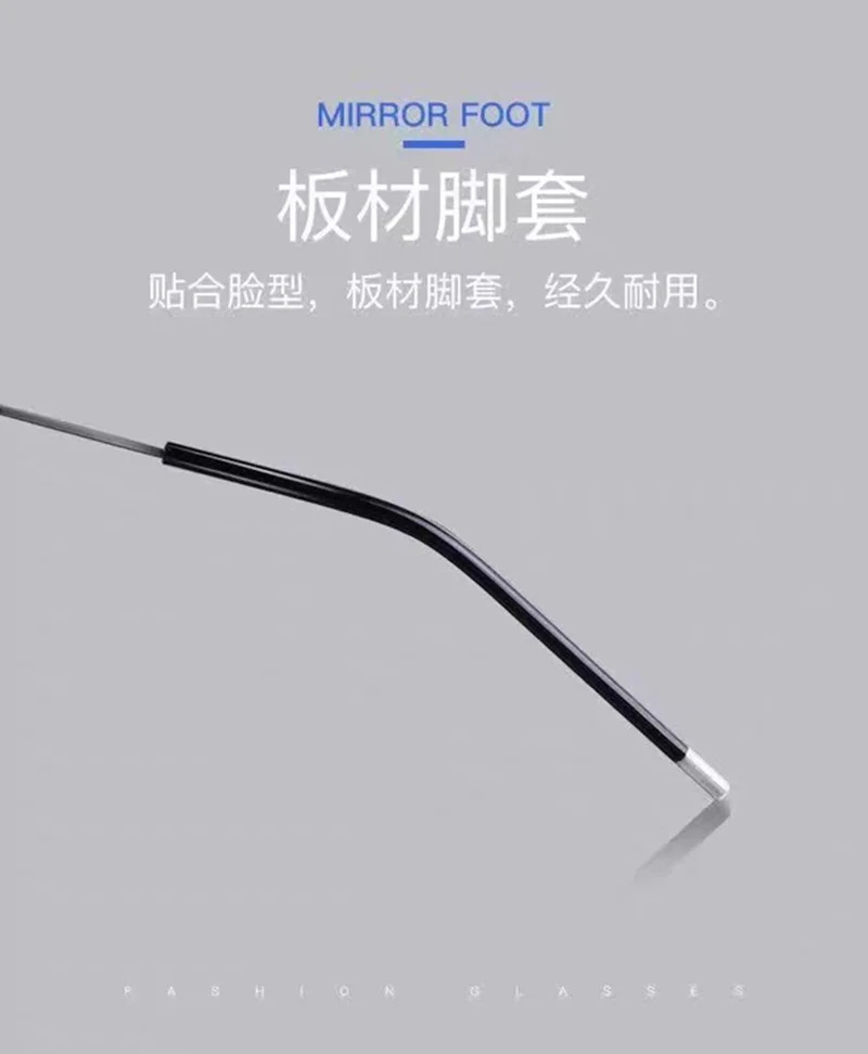Ultraleichte TR90 Memory Titan Randlose Lesebrille Business Rahmenlose Presbyopie-Brille für Männer und Frauen, blaues Licht blockierend – Detail 7