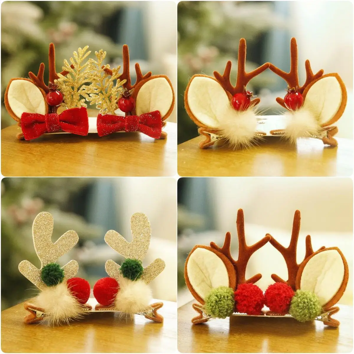 Christmas Hairpin New Product Deer Horn Hairpin 2023 Network Red Cute Deer Horn Jewelry Headwear Pair Clip