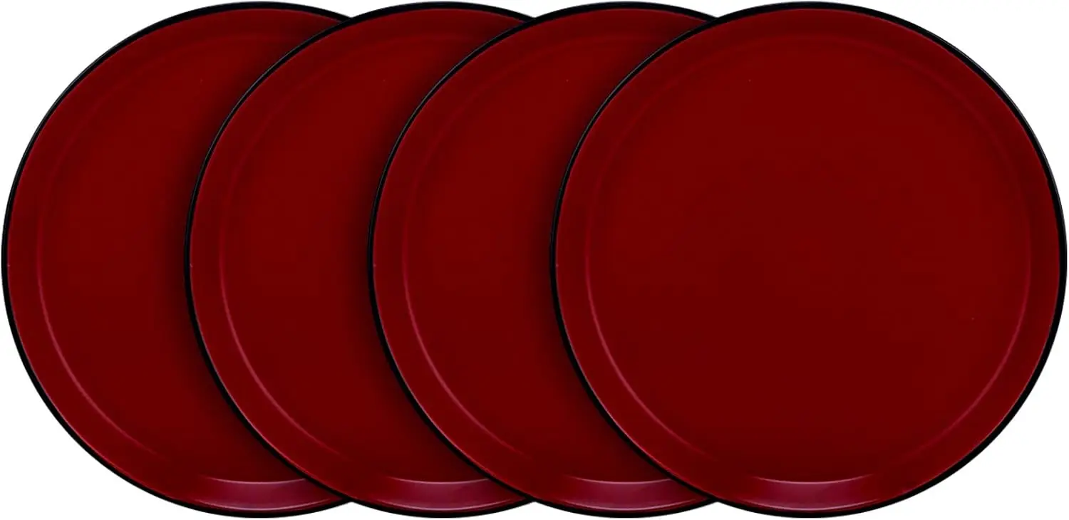 

Набор тарелок для салата из керамической посуды, красный и черный ацетохидроксимический кислотный ацетохлор