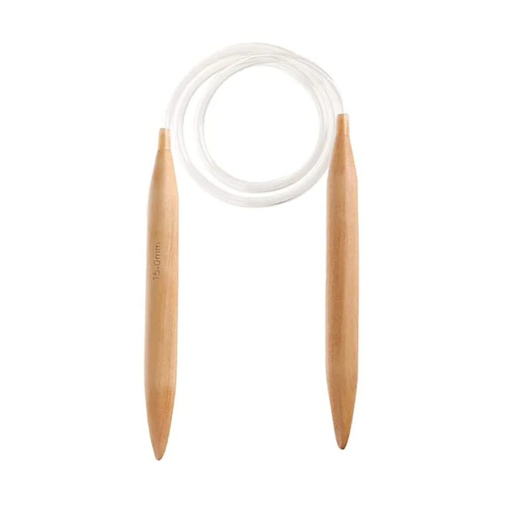 15/20/25mm Bamboo Plastic Circular Knitting Needles Beige Crochet Needles Pins Needle Craft Tools DIY Sewing Tools 1PC