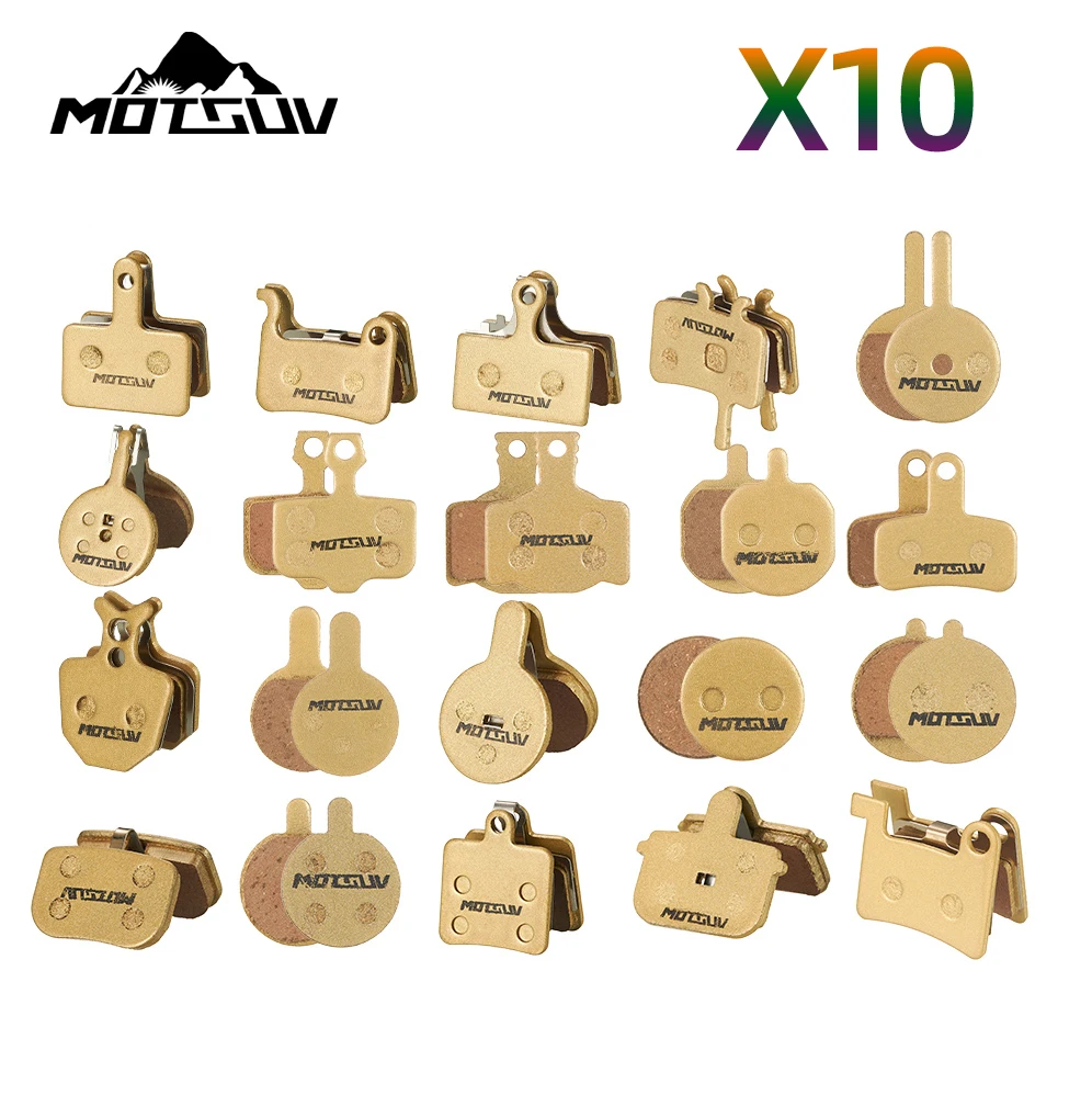 

MOTSUV Copper Base Bicycle Brake Pads, Wear-Resistant Strong For Shimano SRAM, Avid Hayes Magura Bicycle Accessories, 10 Pairs