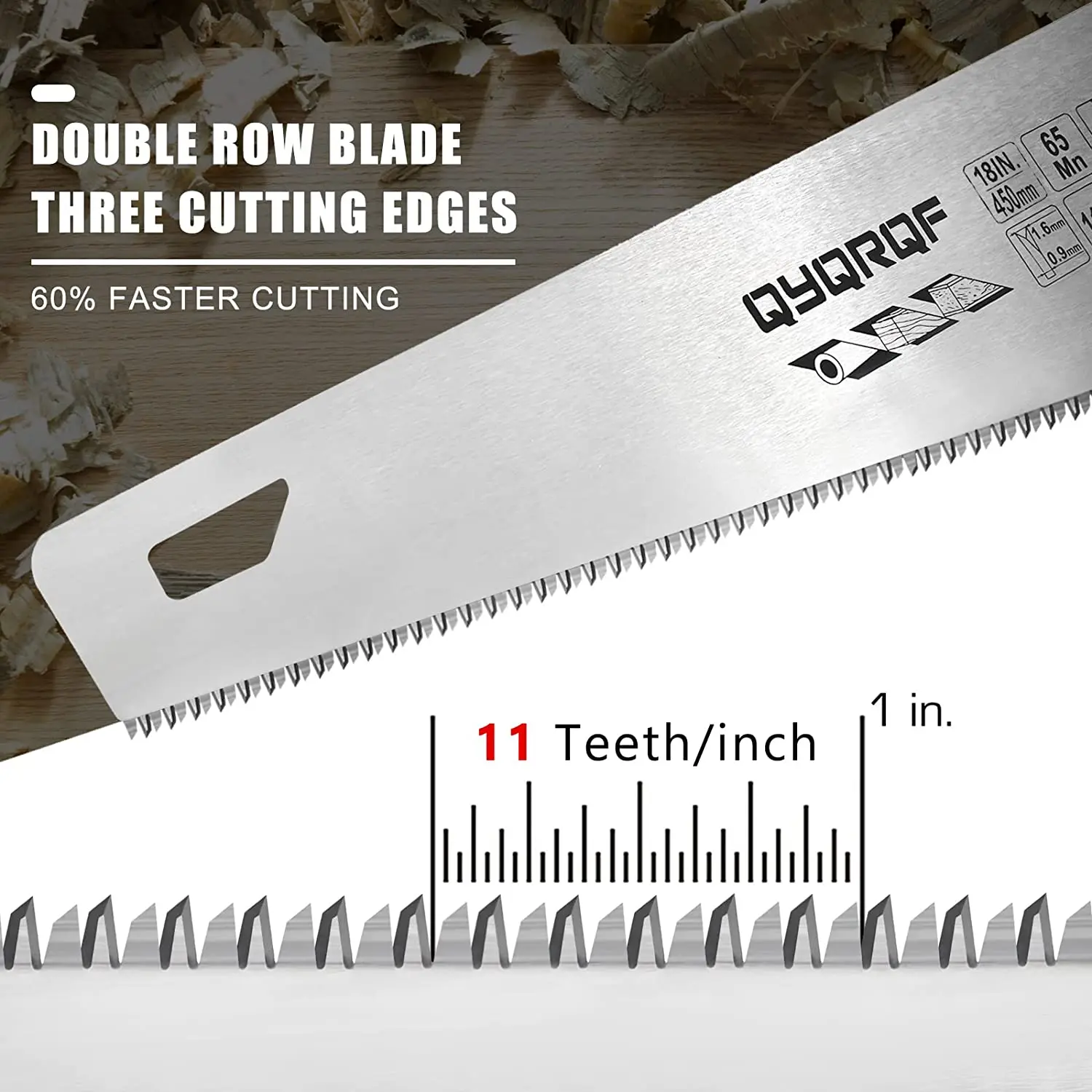 14/16/18 Inch Pro Hand Saw 11 TPI Fine-Cut Soft-Grip Hardpoint Handsaw for Sawing Trimming Gardening Cutting Wood DrywallPipes