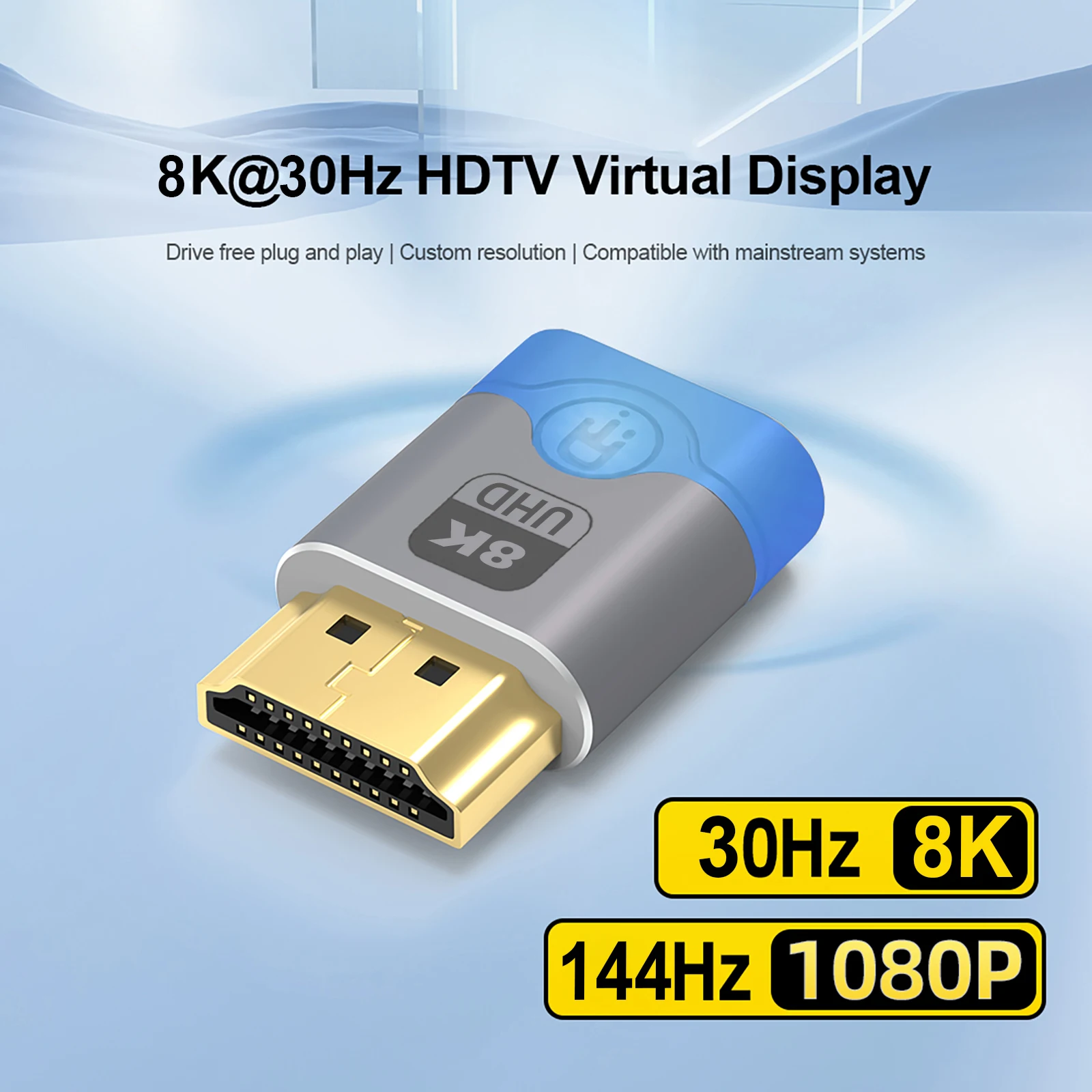 DOONJIEY HDMI-compatible Dummy Plug - EDID Emulator, Headless HDTV Dongle, 7680x4320@30Hz for Remote Access, GPU Tasks & Virtual