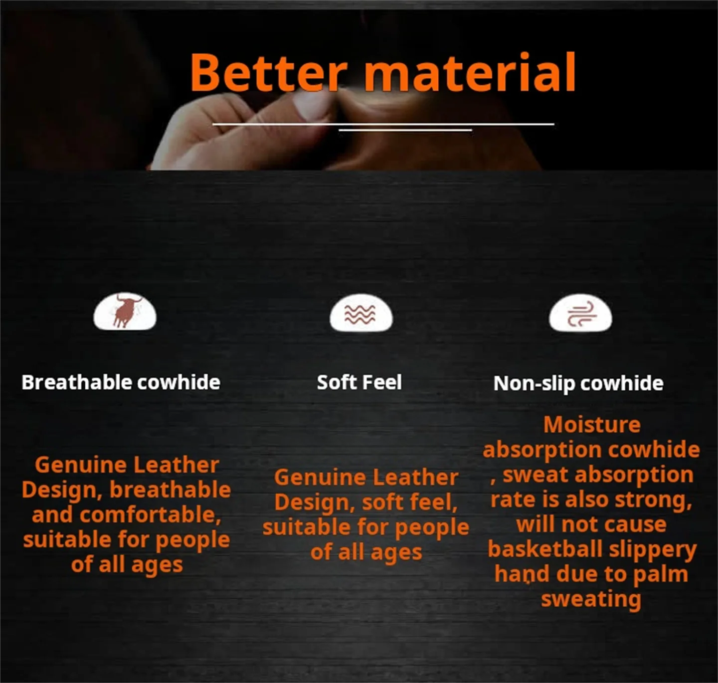 جلد البقر الأصلي كرة السلة جلد طبيعي الكبار حجم 7 امتصاص الرطوبة عدم الانزلاق يشعر لعبة هدية داخلي وخارجي