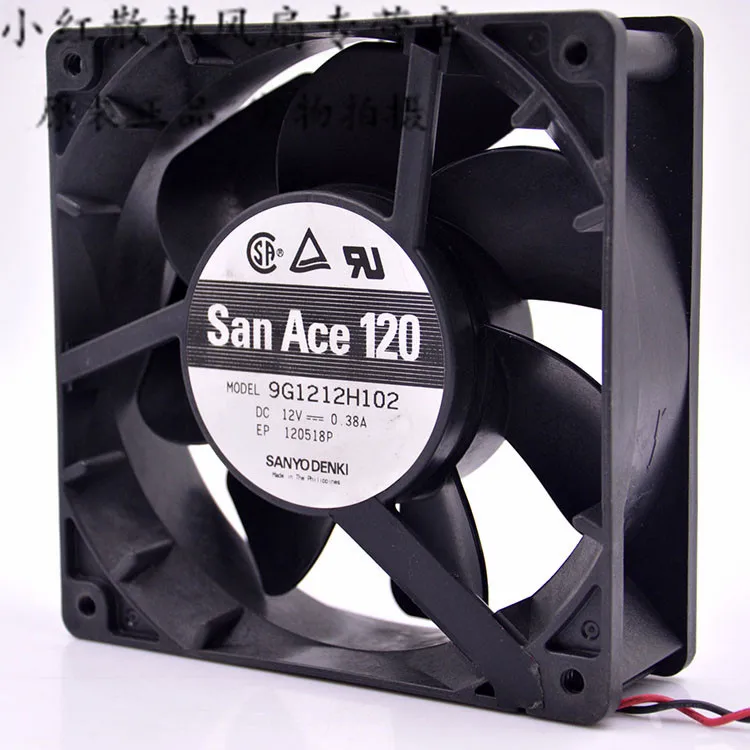 

Sanyo Denki 9G1212H102 DC 12V 0.38A 120x120x38mm 2-Wire Server Cooling Fan