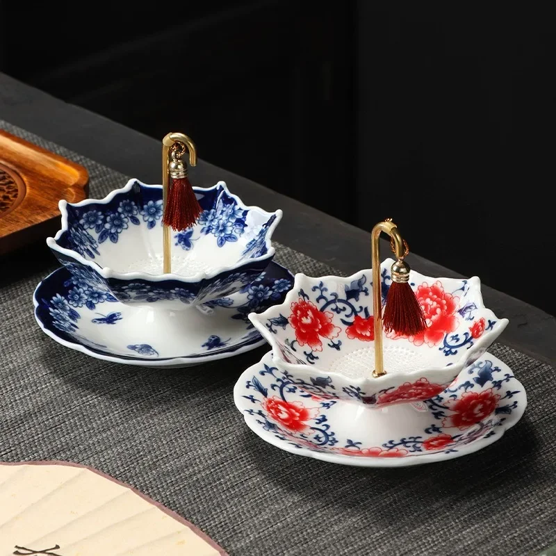 

Creative Umbrella Shaped Tea Strainer Removable Ceramic Filter Tea Set Home Desktop Decor Ornaments Arts Crafts Business Gifts