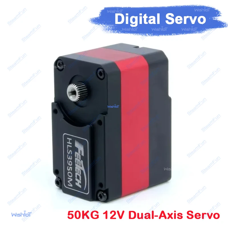 

HL-3950-C001 50kg Torque 12V Double Shaft Servo Constant Force Coreless Motor Reinforced Steel Gear Robot Arm Joint