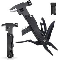 Adjustable Wrench Multitool Hammer for Survival,14in1 Emergency Escape Tool With Knife,Plier,Screwdrivers,Saw,Fish Descaler etc