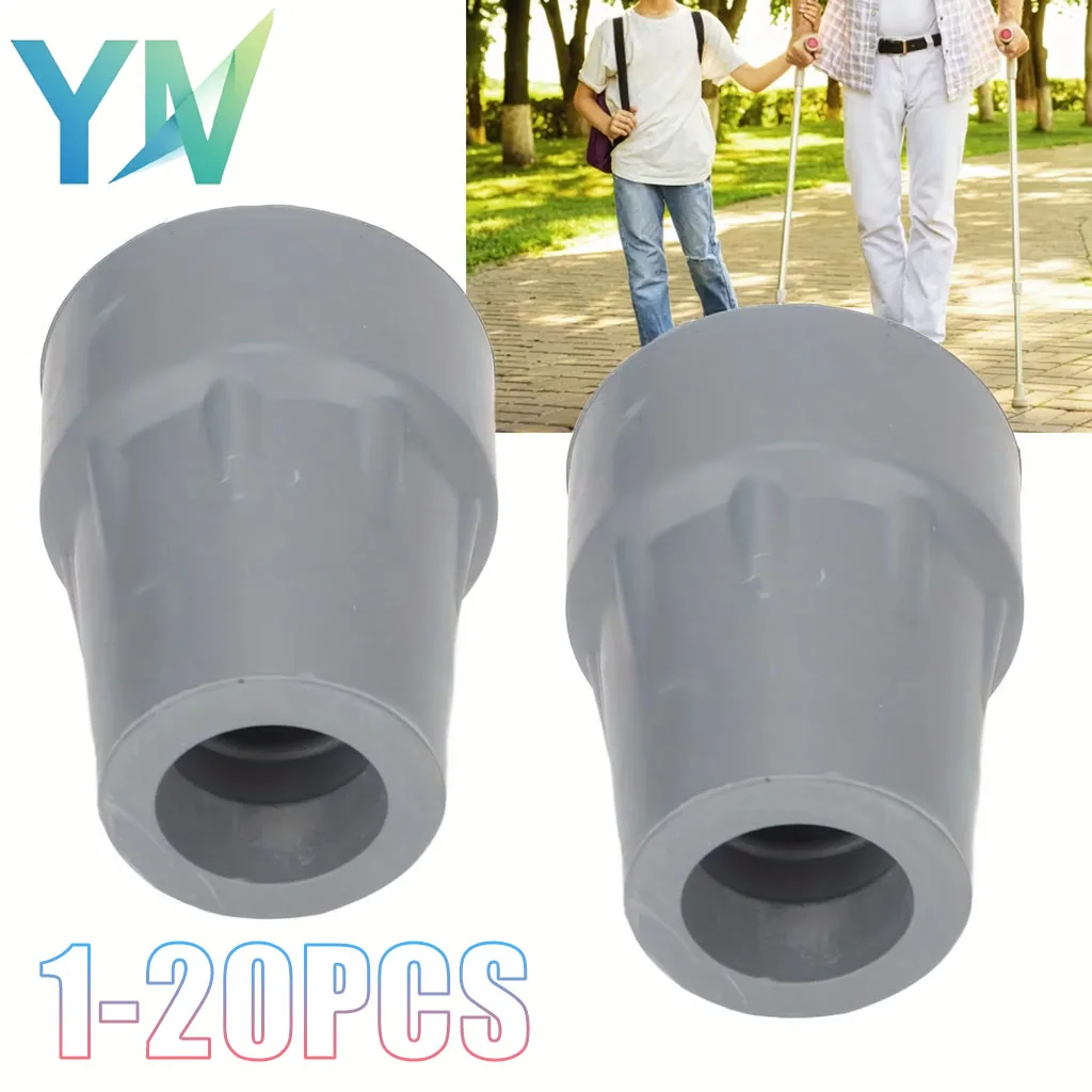 1-20PCS Rubber Tips Thick Non Slip Cane Feet for Walking Sticks Rollators Outdoor Pavement Grass Cobblestone Terrain