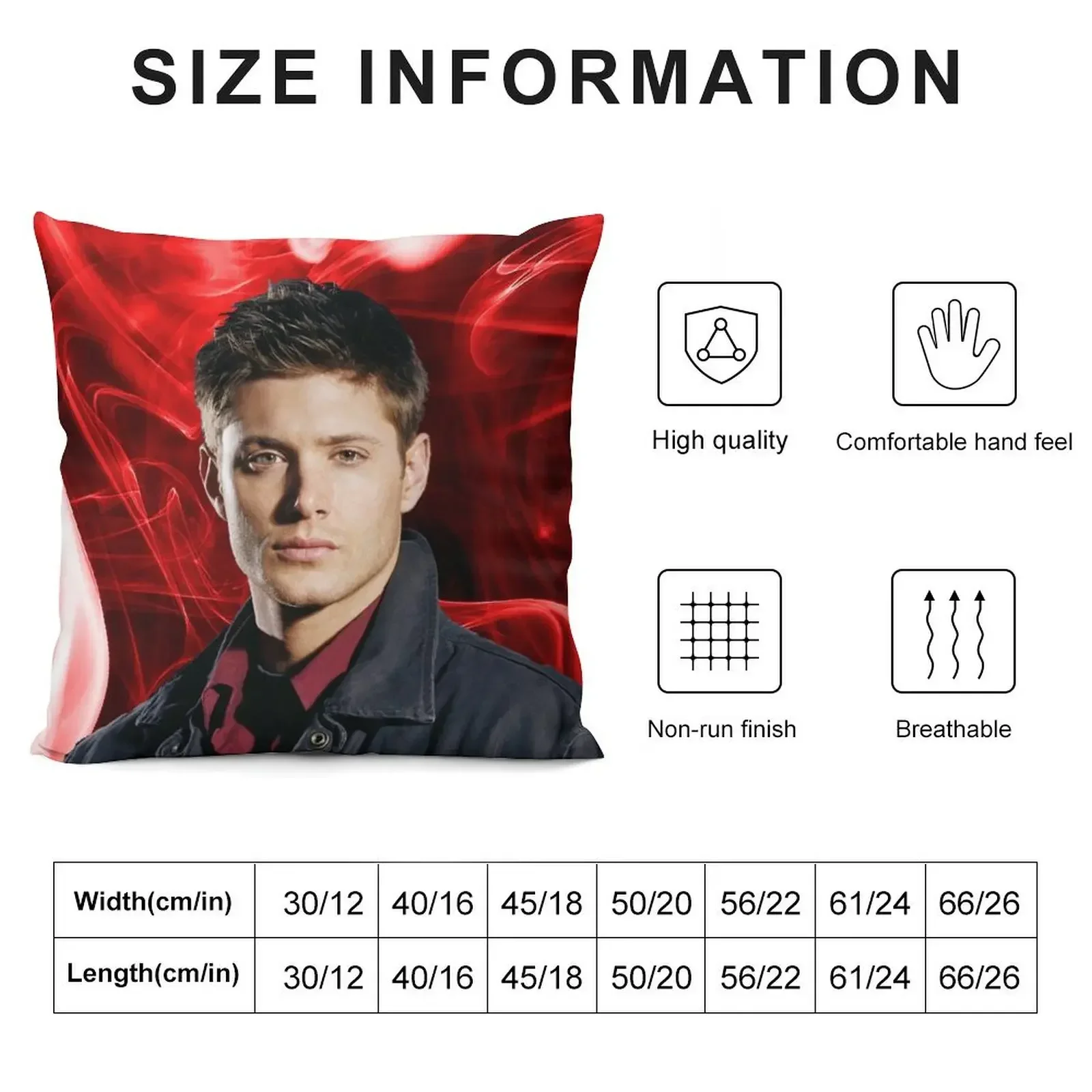 Dean Winchester (Jensen Ackles) - Red Smoke Throw Pillow covers for pillows christmas pillow case pillow