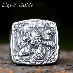 2023 New Fashion 316L Stainless Steel Viking Warrior Odin for Men's Ring Biker Amulet Scandinavn Jewelry for gift free shipping