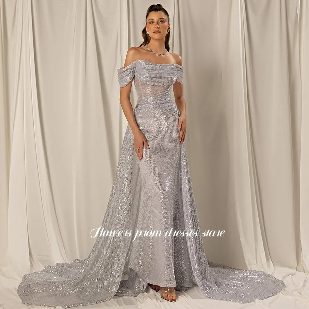 

Flowers A Line Prom Dress Shiny Evening Party Dress Sequins Shiny Celebrity Gala vestido de fiesta فساتين مناسبة ر Customized