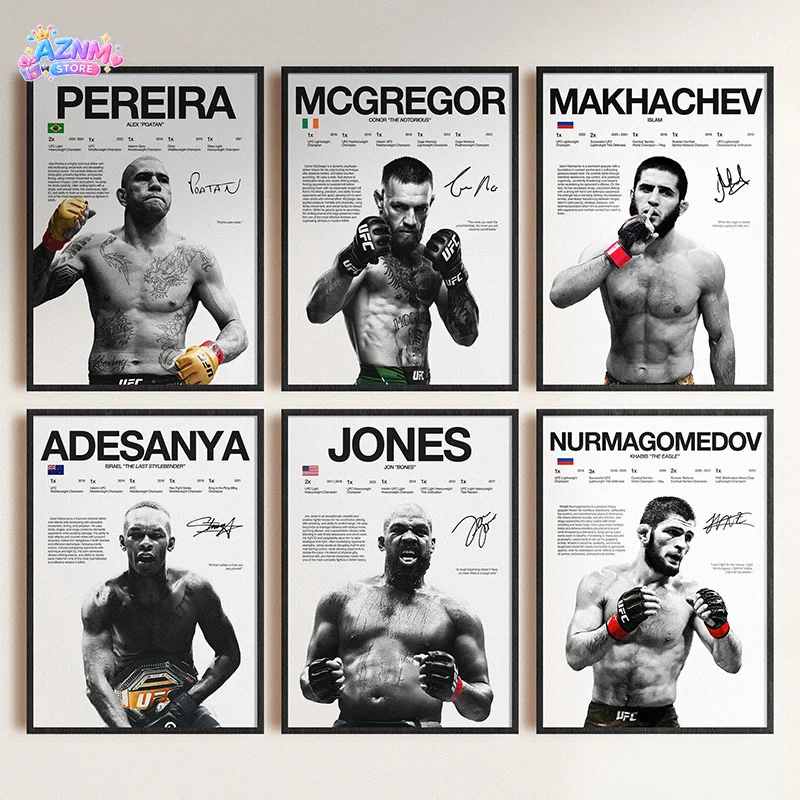 2026 Berühmte Box-Legenden Kampf-Poster Druck UFC Inspirierendes ILIA TOPURIA Leinwandgemälde Wandkunst Wandbild Fitnessstudio Heimdekoration
