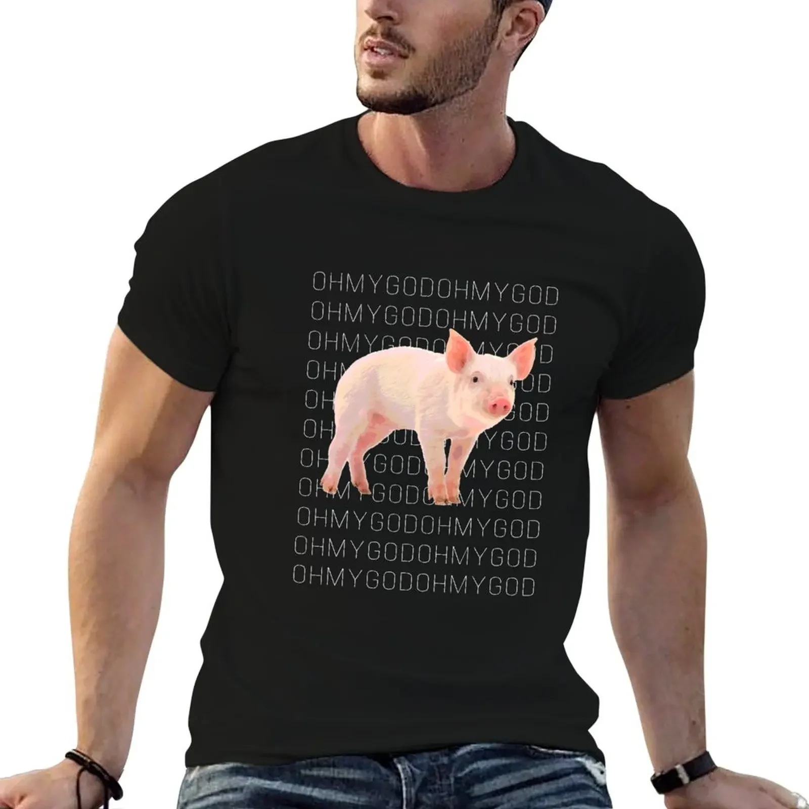 

Oh My God Pig T-Shirt anime figures cheap stuff hippie clothes boys whites shirts men graphic