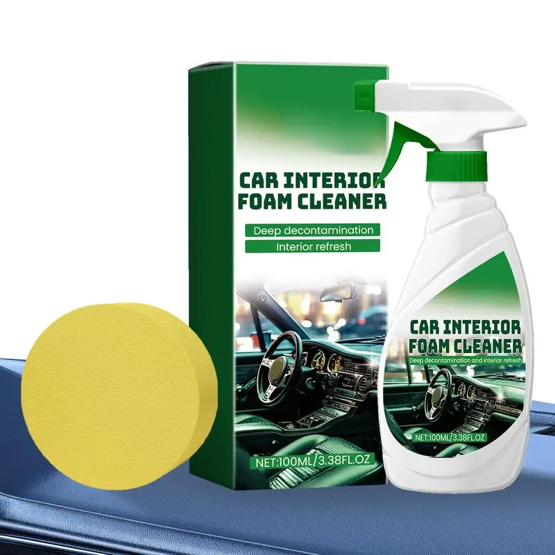 

Car Bubble Cleaner Spray 100ml Car Cleaning Spray Mild Interior Detailing Spray Car Cleaning Spray Effective Car Cleaner For