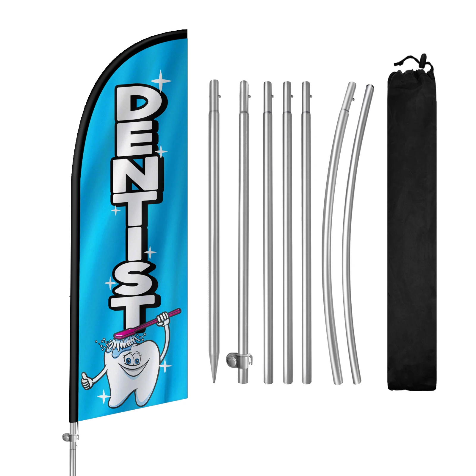 FSFLAG-The Dentist Feather Flag with Aluminum Flagpole, Advertising Outdoor Banner Decoration for Business, 280cm,1Pc