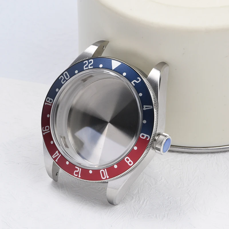 

GMT Watch case Stainless Steel 3 O'clock Sapphire glass Dive watch case fits Seiko for NH34 Automatic Movement Watch mod