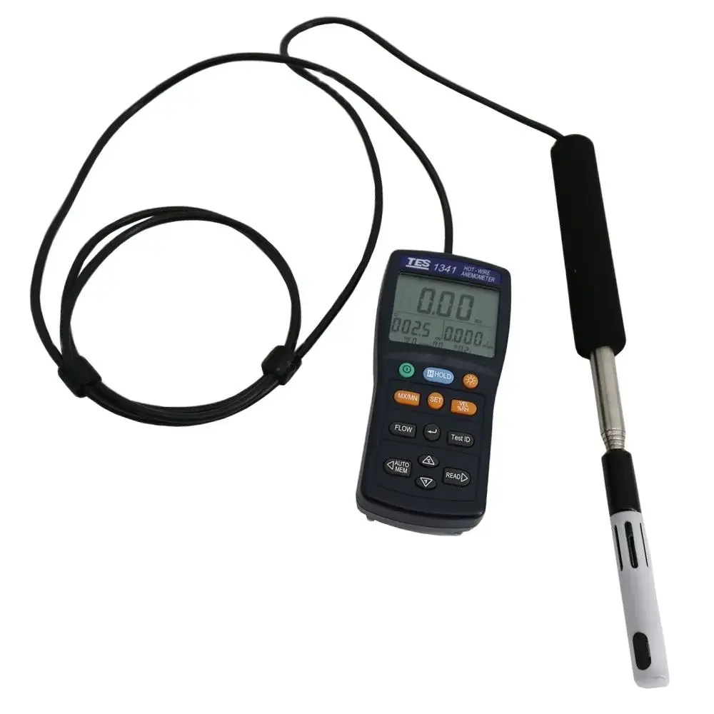 TES-1341N Digital Hot Wire Anemometer Tempe & Humidity Digital Air Velocity Tester