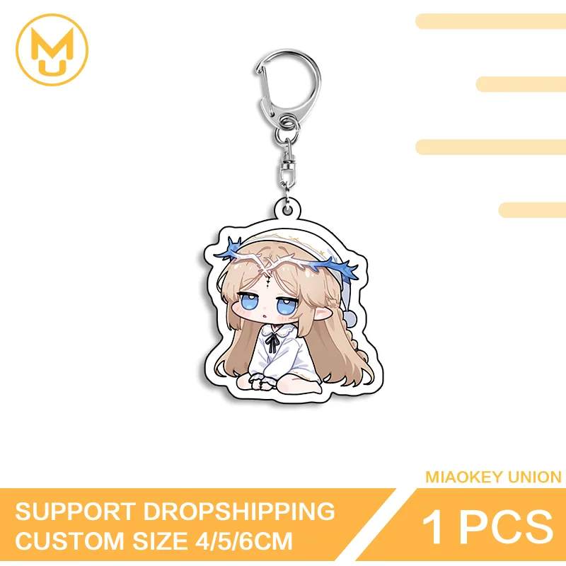 Cartoon Wuthering Waves Cartethyia Lovely Sitting Posture Double Sided Keyring HD Pattern Ingenious Backpack Decor Collection