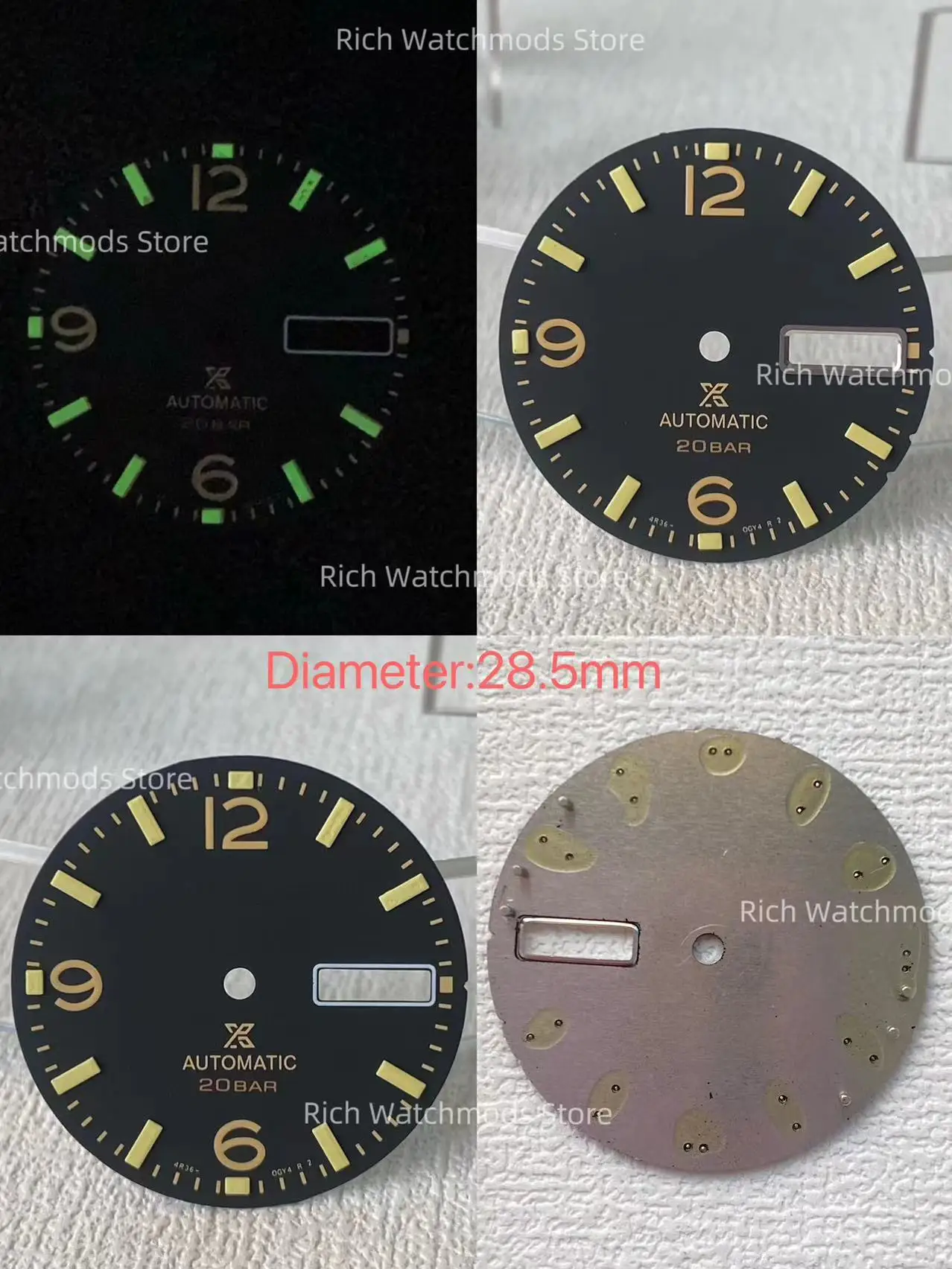 Watch Accessories 28.5MM NH35 Hot Selling Calendar S logo Dial For NH36 Movement Digital Scale Markings Men Watches