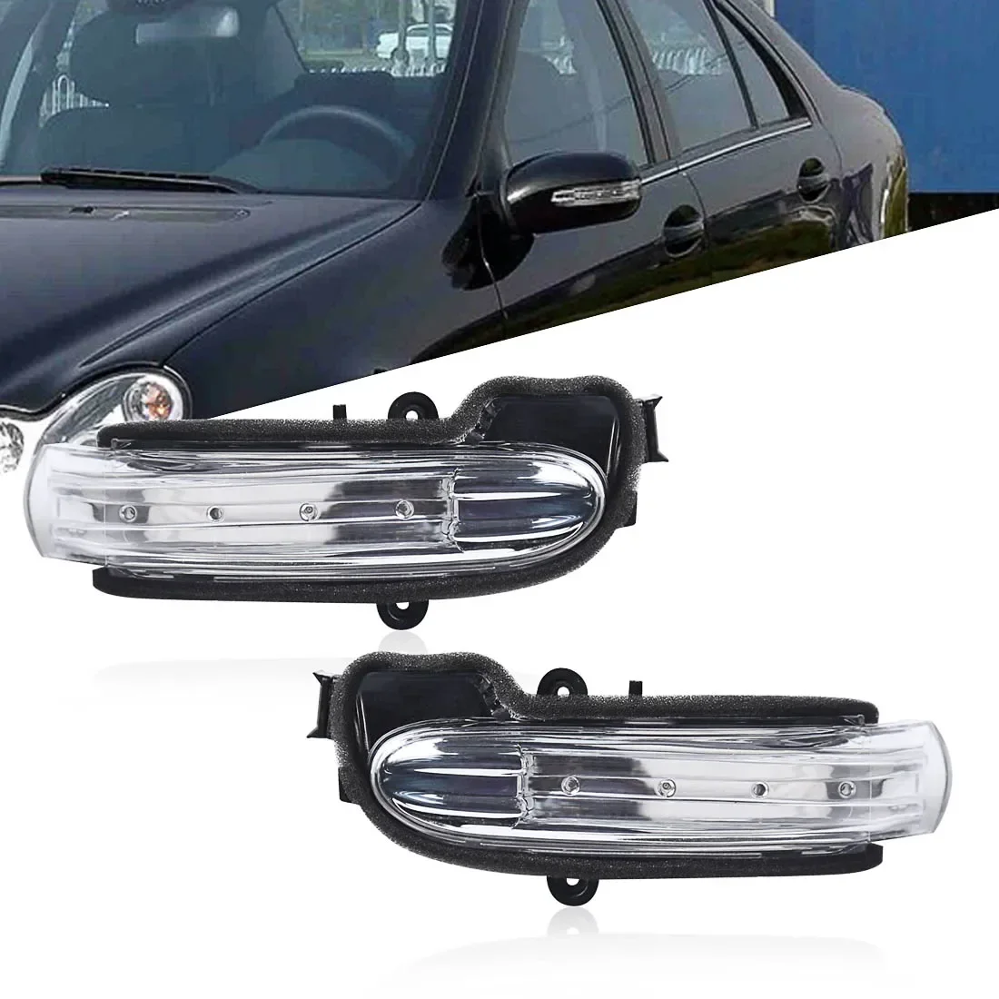 

2PCS LED Rear View Mirror Turn Signal Light For Mercedes-Benz W203 2004-2007 Door Wing Rearview Rear View Mirror Lamp Car Parts