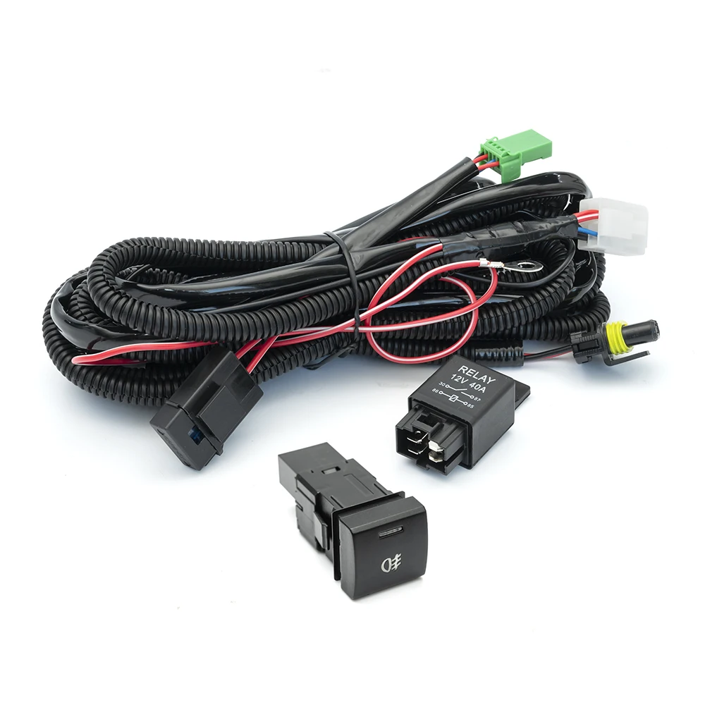 H10 H12 HB3 HB4 HIR2 Fog Lights Harness Wires Switch/Relay For Toyota RAV4 Land Cruiser Prado Corolla Yaris Jeep Wrangler