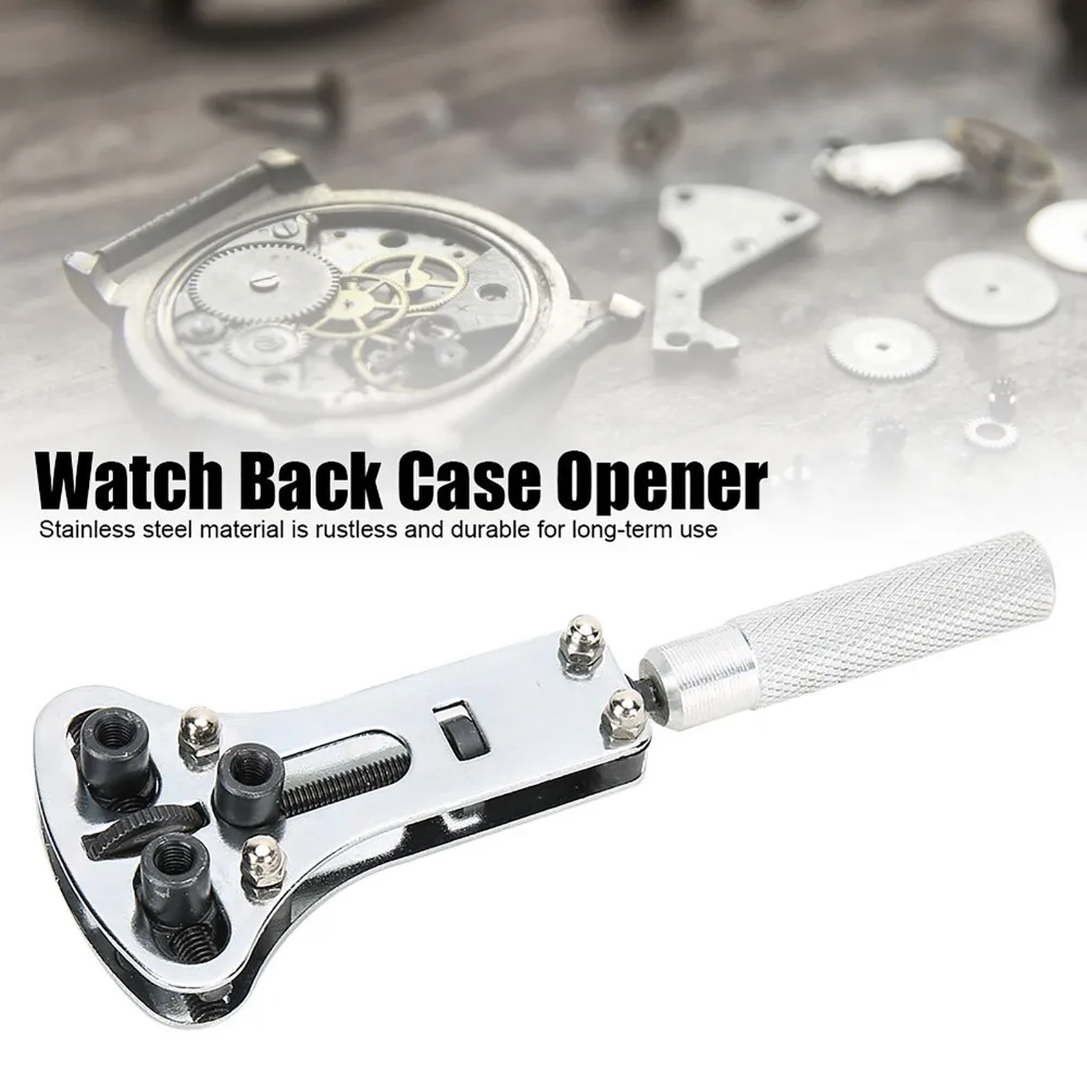 Adjustable Design Watch Screw Back Case Wrench Stainless Steel Replaceable Parts Watch Back Case Opener 3 Point Wrench