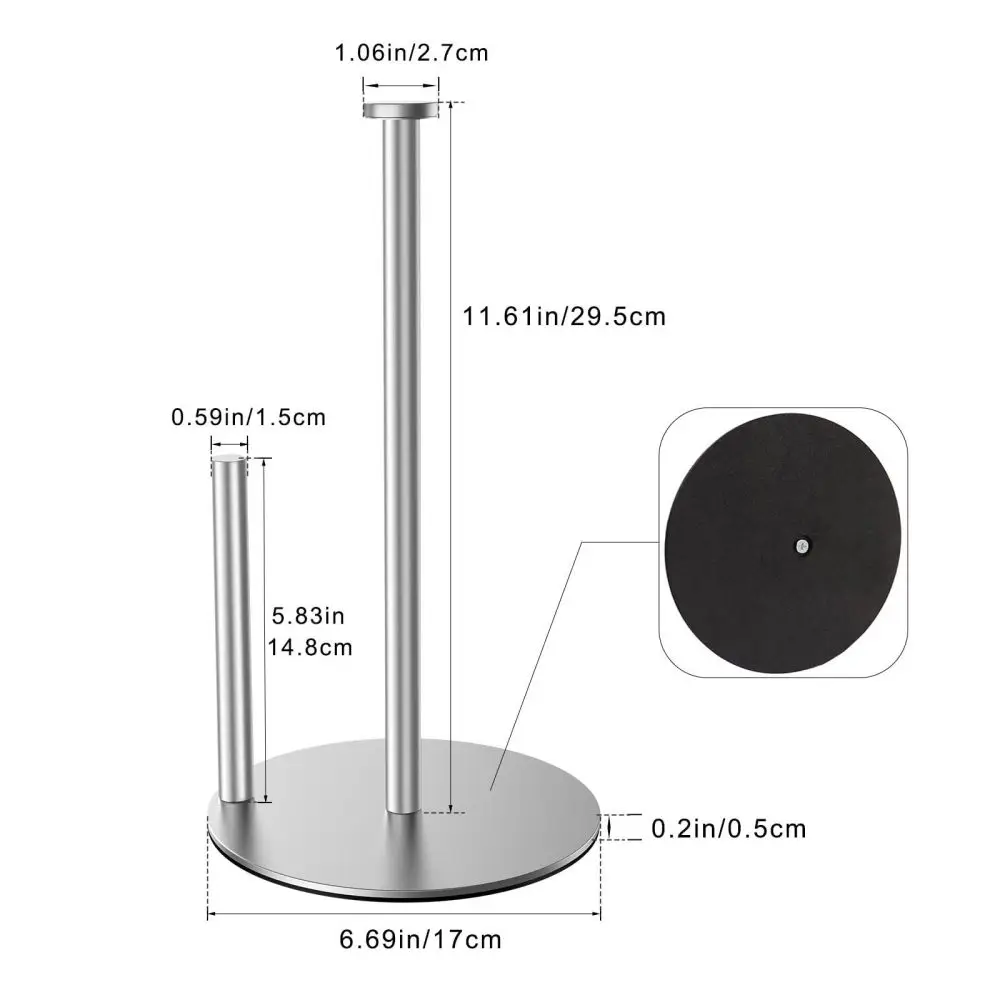 Modern Minimalist Vertical Paper Towel Stand Durable Stainless Steel Tissue Holder For Kitchen Bathroom Counter