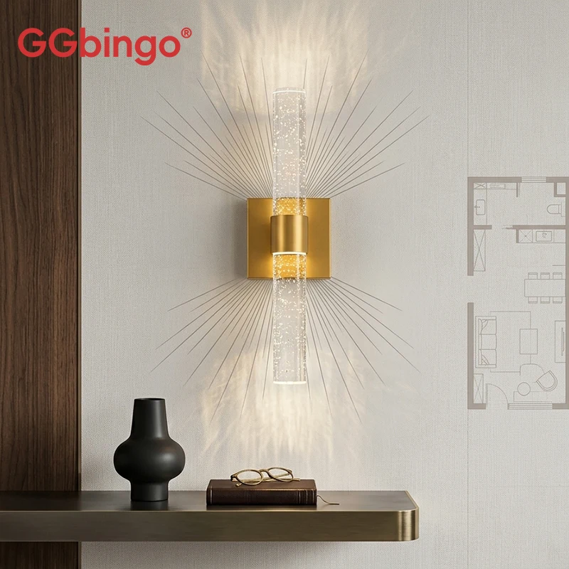 GGBingo Wall Crystal Light 3000k 12W Wall Mounted Light Luxury Wall Decoration LED Lamp Crystal LED Art Light