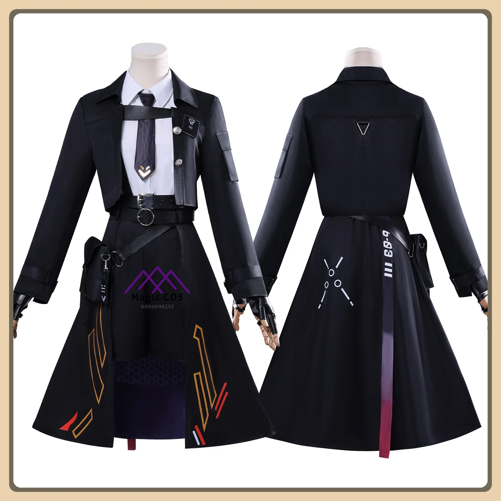 

Game Love and Deepspace Broken Night Sash Shadow Cosplay Full Set Black Uniform Wig Metal Bracers High Quality Full Set (Female)