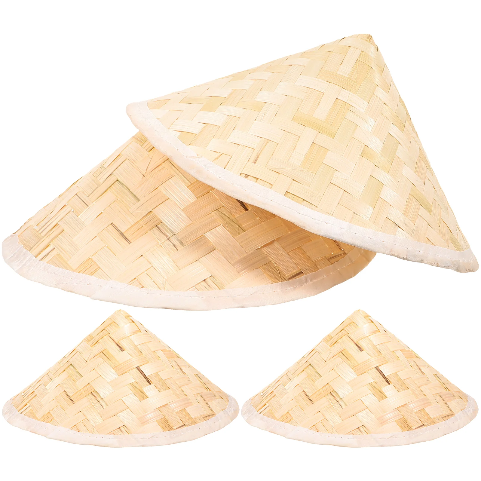 4 Pcs Bamboo Hat Sun Hats for Men Weaving Party UV Protection Bamboo Block Cap Toddler Kids