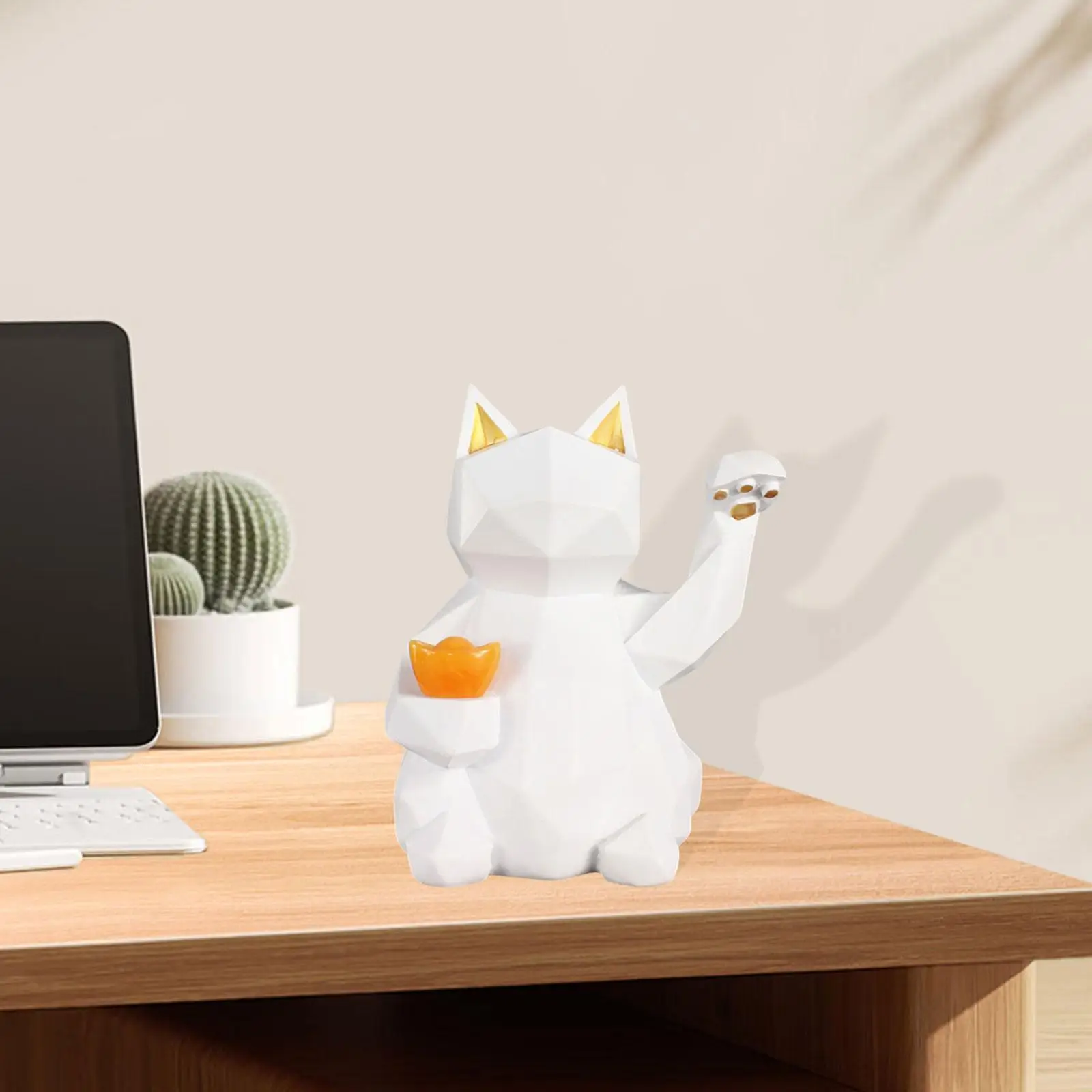 تمثال قطة للقطط، تمثال كرتوني قابل للجمع على شكل حيوانات، زينة لسطح المكتب لخزانة المدخل وغرفة النوم والمكتب #3