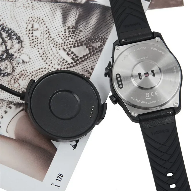 قاعدة شاحن لساعة Ticwatch Pro 2020 الذكية كابل شحن بيانات USB مغناطيسي بطول 1 متر