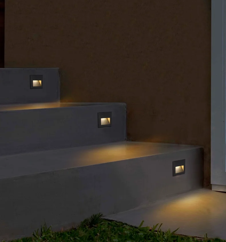 Outdoor indoor LED Step Light 15LEDS Waterproof Stair Light Wall Embedded Underground Lamp Lighting Deck Footlights 85-265V IP65