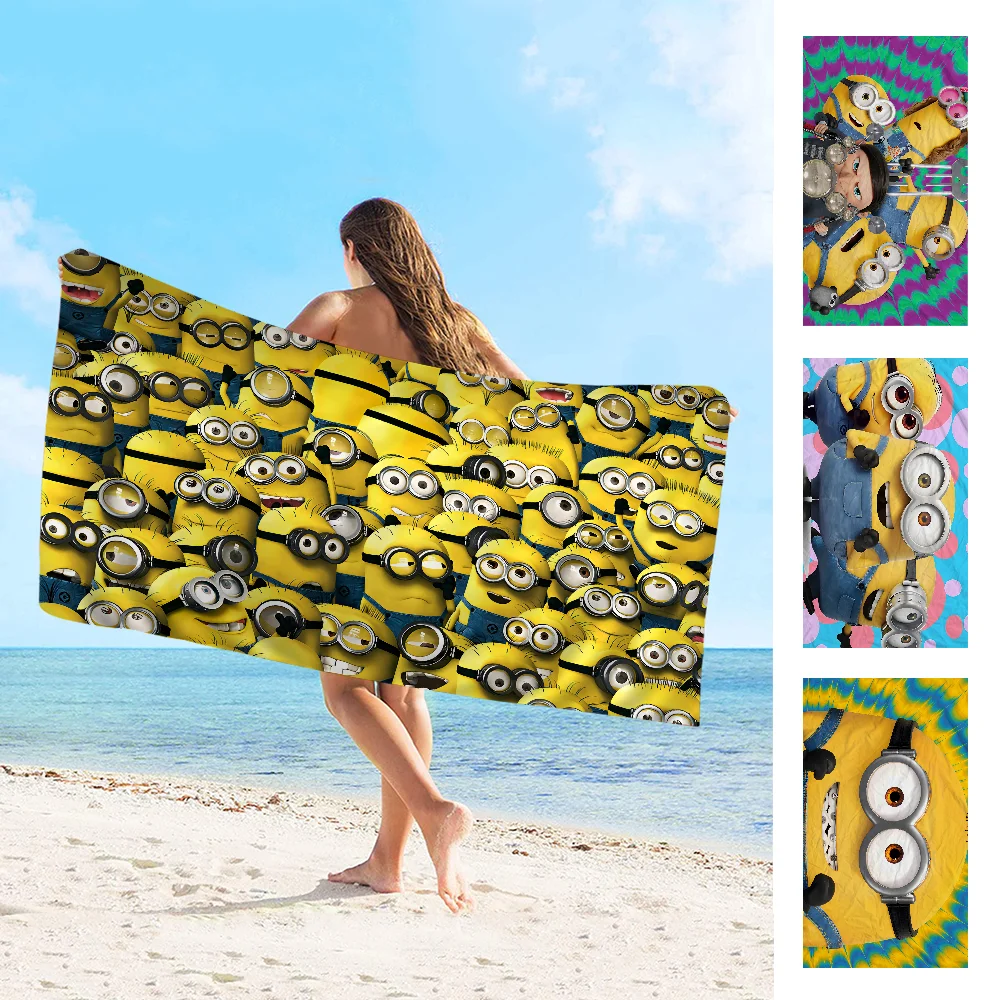 M-Minions D-Despicable-MeS Anime Beach Swimming Towel Soft Absorbent Washcloth Children's Gifts for Kids Travel Camping Gym