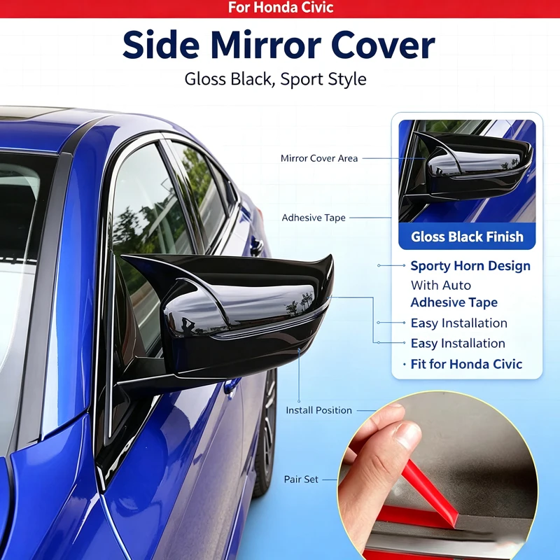 Suitable for BMW 5 Series G30 special horn rearview mirror housing modified pointed ear BMW side mirror car