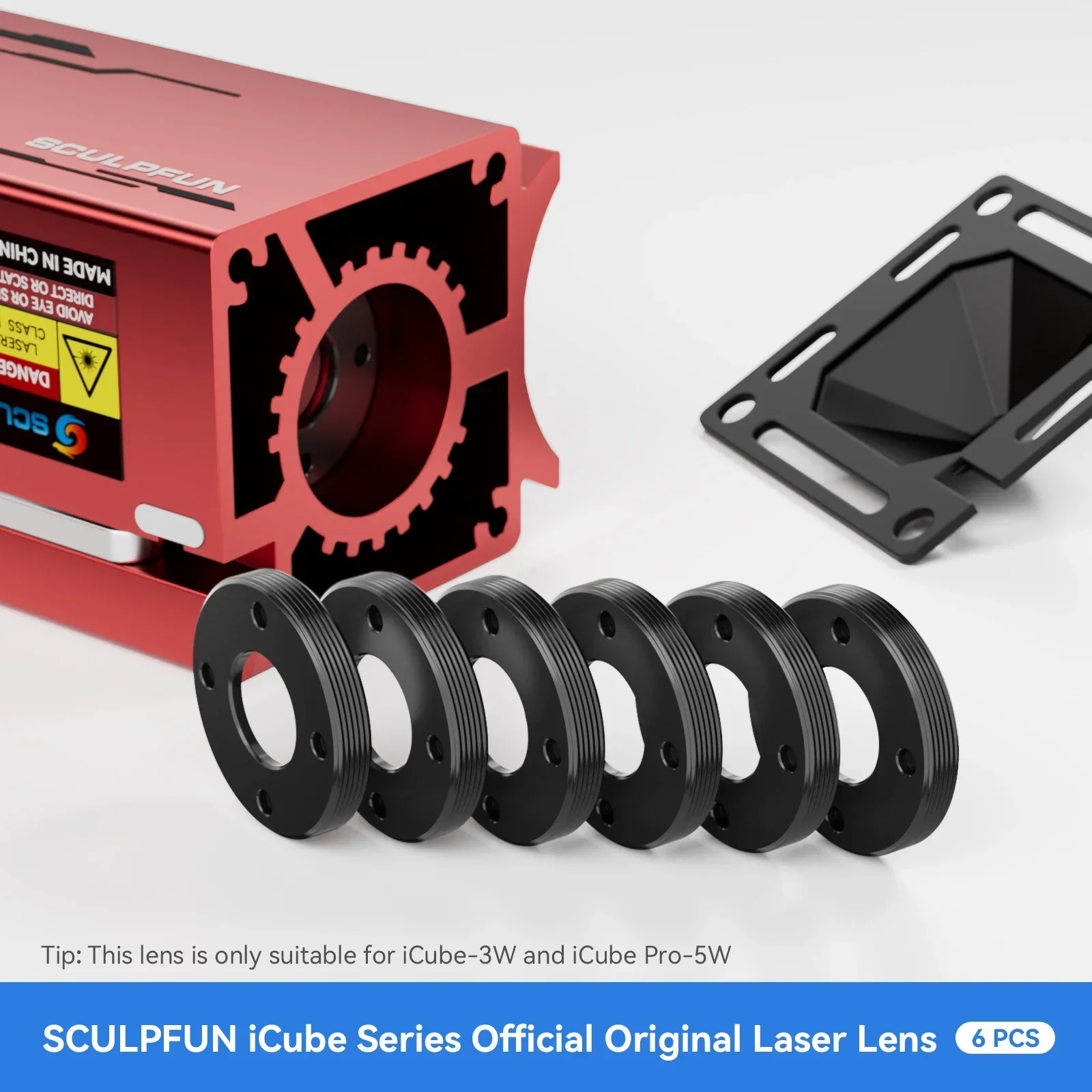 Original 6PCS SCULPFUN Highly Transparent Lens For iCube 3W/iCube Pro 5W Laser Engraver Lens Anti-oil and Smoke Proof