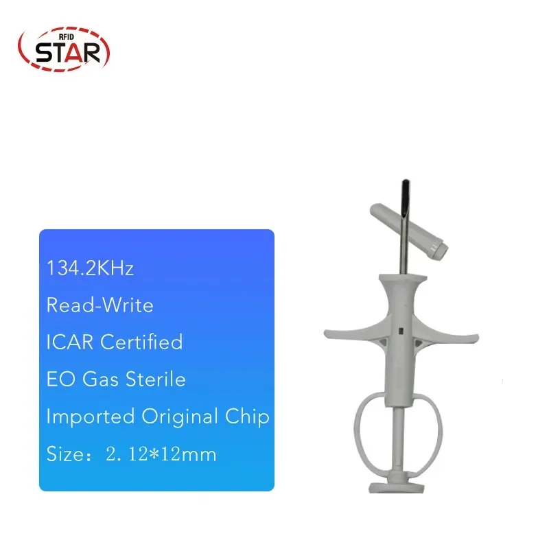 20pc 2*12mm 134,2khz Pet Chip Tier Mikrochips Spritze FDX-B Icar Schwein Fisch hund Rfid Injektor mit Em4305