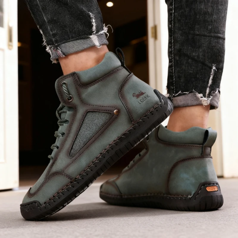 

Мужские ботильоны, модная уличная кожаная повседневная обувь ручной работы, удобная обувь, роскошные мужские ботинки, новинка Zapatillas Hombre