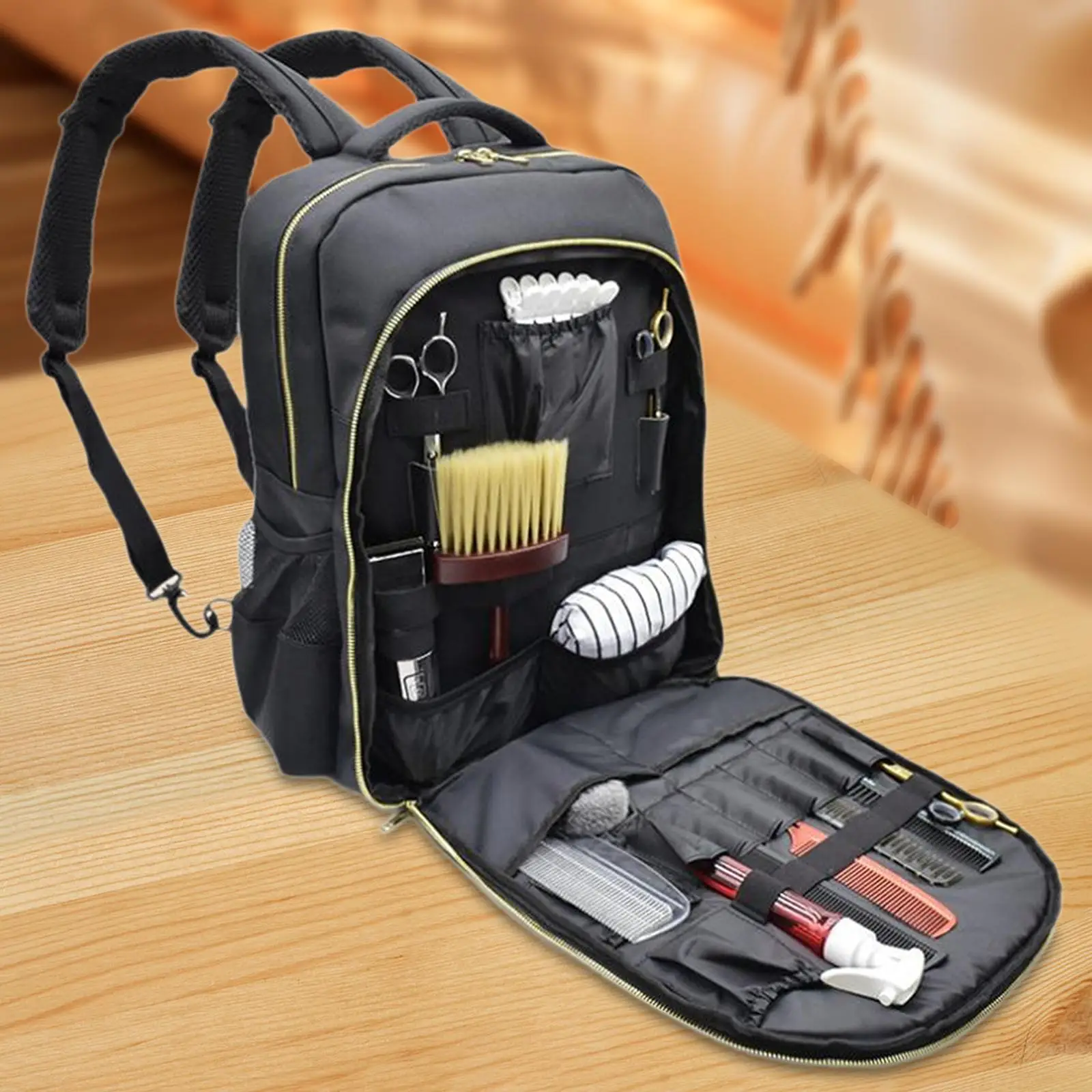

Hairdressing Bag, Travel Makeup Backpack, Cosmetic Supplies, Large Capacity,