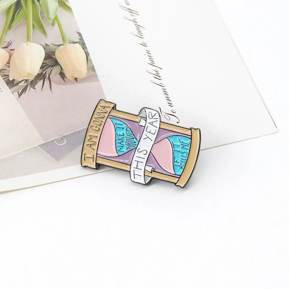Hourglass I am gonna to make it through it kills me song Lyric Quote Inspirational keep going fans gift Metal Enamel Pin