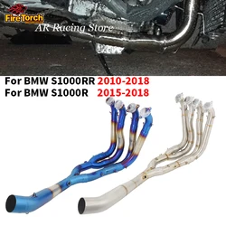 Slip On For BMW S1000RR S1000r 2010-2018 Full System Motorcycle Exhaust Escape Moto Header Front Link Pipe Connect 60mm Muffler