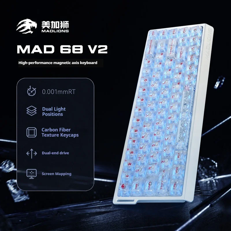 Madlions Mad60/68v2 Specialized Magnetic Axis Keyboard Customized Rgb Mechanical Game Keyboard 61/68 Keys