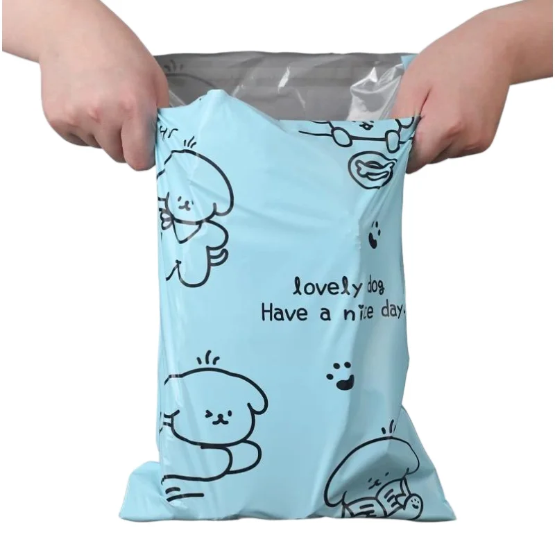 Kép 5: 50pcs Kék Posta szállítás Hosszúnadrág Gúnyrajz Bennyomás mintás Alakítható ajándékok Burkolóanyag Erszény Vízálló exprss Levélboríték Courier Hosszúnadrág